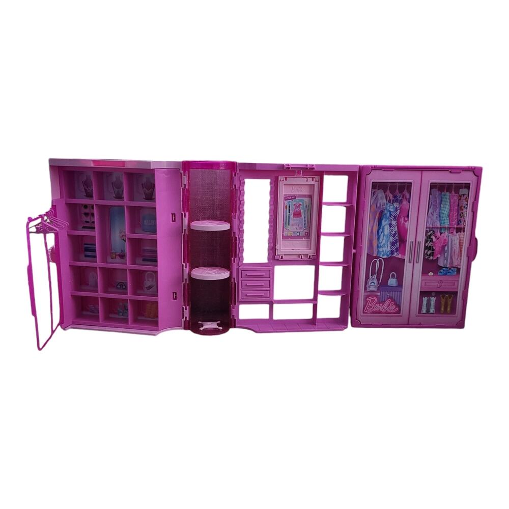 Empty 2024 Barbie Dream Closet Stool and Hangers No Accessories - Picture 3 of 11